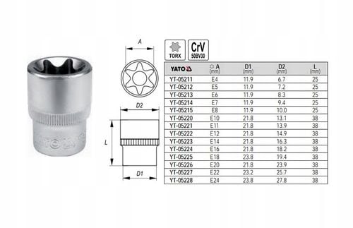 nasadka torx 1/2" e11 yato na Arena.pl