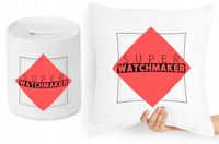 Dla Zegarmistrza Zestaw Poduszka + Skarbonka Z Nadrukiem Ze Zdjęciem