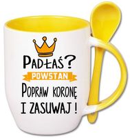 KUBEK Z ŁYŻECZKĄ PREZENT DZIEŃ KOBIET DLA KOLEŻANKI DZIEWCZYNY MAMY WZORY