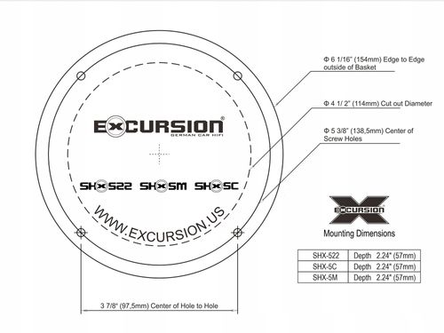 Głośniki Excursion 13cm 2 drożne 3 ohm 150W na Arena.pl