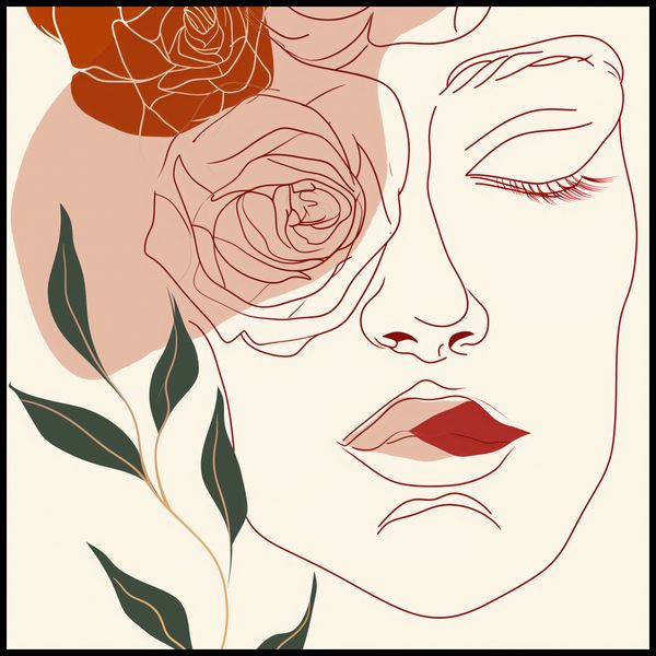 Plakat 100x100cm Beż i Twarz zdjęcie 2