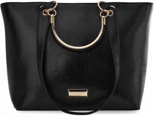 Duża Torebka Monnari Klasyczna Torba Damska Łódka Shopper Aktówka Czarna A4 na Arena.pl