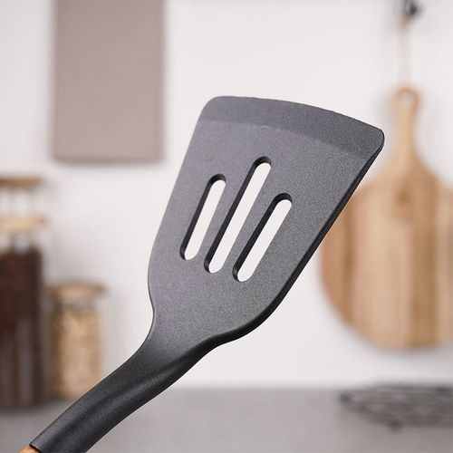 Łopatka Kuchenna Termoplastyczna do Smażenia Czarna Drewniana na Arena.pl