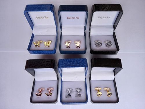 Spinki do mankietów EXC Złote z Białą Masą Perłową na Arena.pl