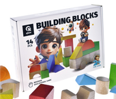 Klocki Drewniane Edukacyjne 14 Elementów Qbee 900453 Qb700-008