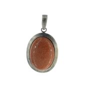 Zawieszka - owalny Piasek Pustyni w srebrze oksydowanym.