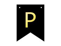 Baner DIY, 16 cm, czarny, literka "P" [stwórz swój baner]
