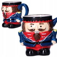 KUBEK ŚWIĄTECZNY CERAMICZNY dziadek do orzechów bożonarodzeniowy niebieski