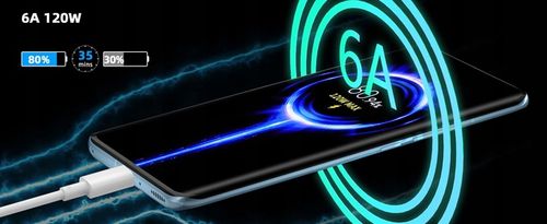 SZYBKA ŁADOWARKA DO TELEFONU O MOCY 120 W W 1-METROWY KABEL ŁADUJĄCY TYPU C na Arena.pl