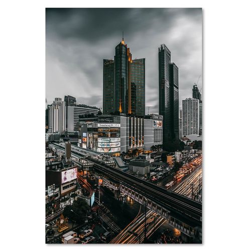 Deco Panel, Chmury nad miastem 60x90 na Arena.pl