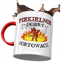 Kubek Czerwony Dla Sortowacza Piekielnie Dobry Z Nadrukiem Ze Zdjęciem