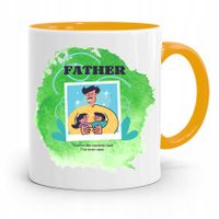Kubek Żółty Prezent Na Dzień Ojca Taty Father Z Nadrukiem Ze Zdjęciem