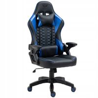FOTEL GRACZA GAMINGOWY OBROTOWY KRZESŁO BIUROWE NIEBIESKI