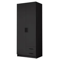 Szafa ADA I 80 cm - pojemna garderoba - CZARNY+CZARNY