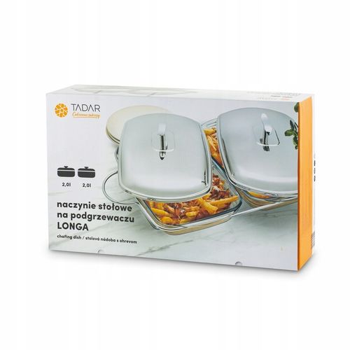 NACZYNIA SZKLANE na podgrzewaczu prostokątne Tadar Longa 2 x 2 l na Arena.pl