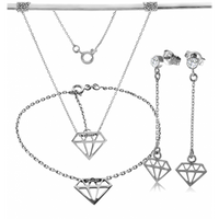 SREBRNY KOMPLET CELEBRYTKI BRYLANTY SREBRO PRÓBY 925