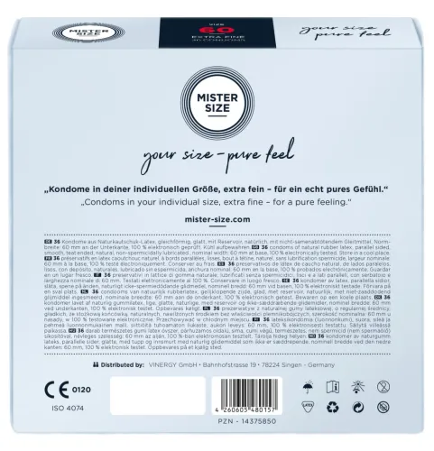 mister size prezerwatywy 60 mm 36 szt. - precyzyjne dopasowanie na Arena.pl