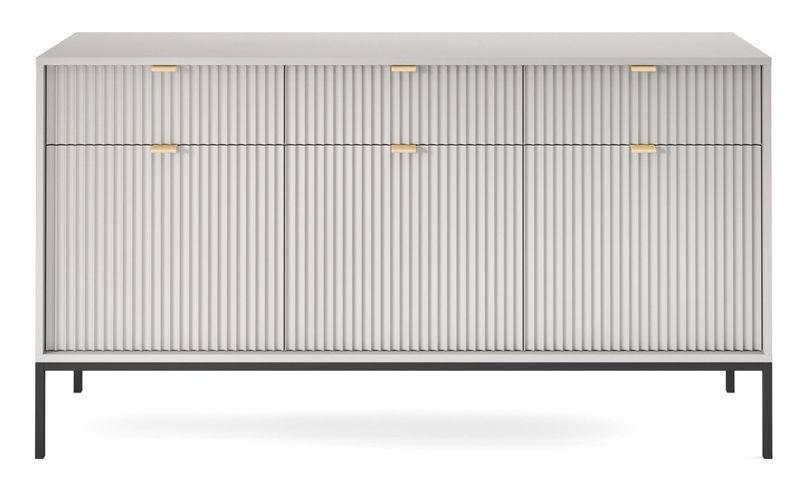 Komoda Delicious duża ryflowana szara zdjęcie 1