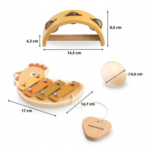 Zestaw Instrumentów Dla Dzieci Motyw Kury Nowoczesny Kolorowy Design na Arena.pl