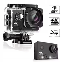 KAMERA SPORTOWA FULLHD 4K DO NAGRYWANIA 2 UCHWYTY WODOODPORNA 30M GoPro