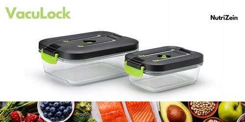 Szklane pojemniki próżniowe na żywność 1,5L 0,65L do zgrzewarki NutriZein na Arena.pl