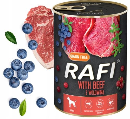 zestaw 48x400g karma mokra dla psów rafi mix smaków (jagnięcina, wołowina) na Arena.pl