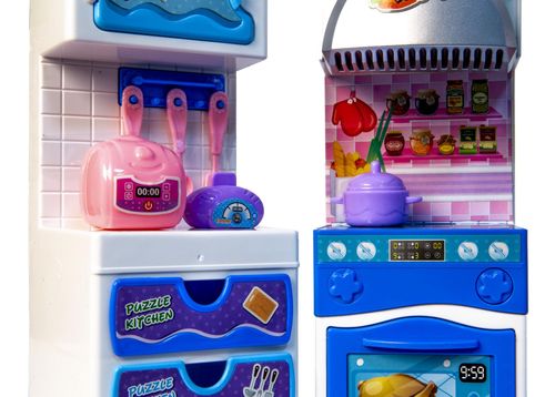 Kuchnia zestaw mebelków dla lalek - niebieski na Arena.pl