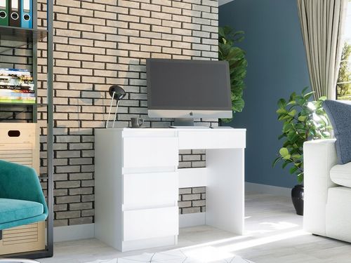 Meble Biurko komputerowe stolik 96cm białe N-34L na Arena.pl