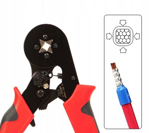 ZACISKARKA PRASKA TULEJK PRZEWODÓW 0,25 - 10,0 mm2 + 1200 KONEKTORÓW ZESTAW na Arena.pl