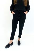 Sztruksowe Spodnie Damskie na Gumce Rurki Czarne XL