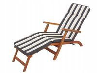 Poduszka ogrodowa na leżak grafit pasy 178x47 cm