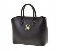 Laura Biaggi - torebka shopper z kosmetyczką czarny mat JS59
