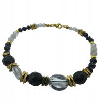 BRANSOLETKA DAMSKA ONYKS KRYSZTAŁ GÓRSKI NOC KAIRU TALIZMAN OCHRONNY MP8