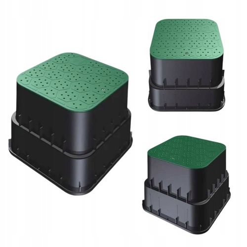 Duża Studzienka zaworowa LARGE 34x34x26,5 cm na 2 zawory HIDE zielony na Arena.pl