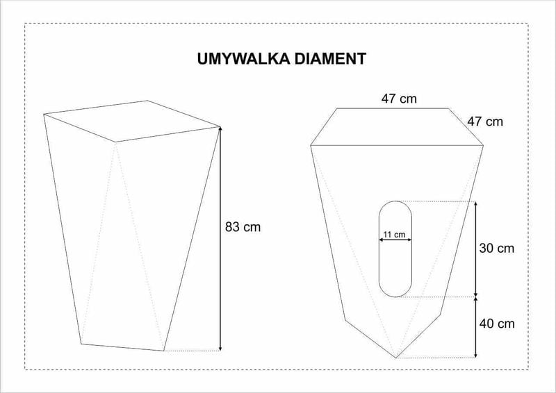 Umywalka wolnostojąca ceramiczna DIAMENT - SWISS MEYER zdjęcie 5