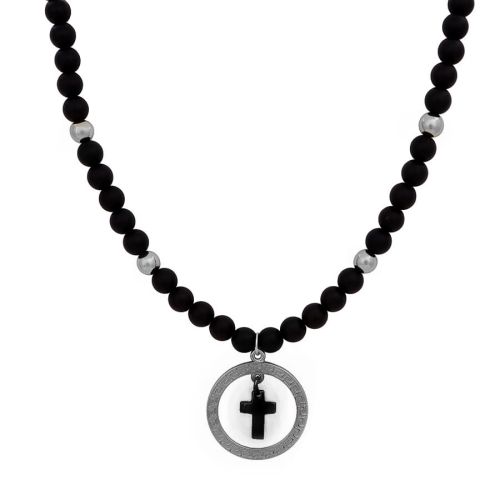 naszyjnik onyks i krzyż w okręgu (c21/kor/11ru) na Arena.pl