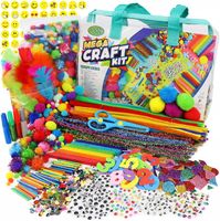 ZESTAW KREATYWNY DLA DZIECI PLASTYCZNY ARTYSTYCZNY 2000 elementów +NAKLEJKI