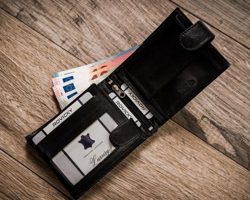 elegancki portfel męski z systemem antyskimmingowym rfid protect - rovicky na Arena.pl