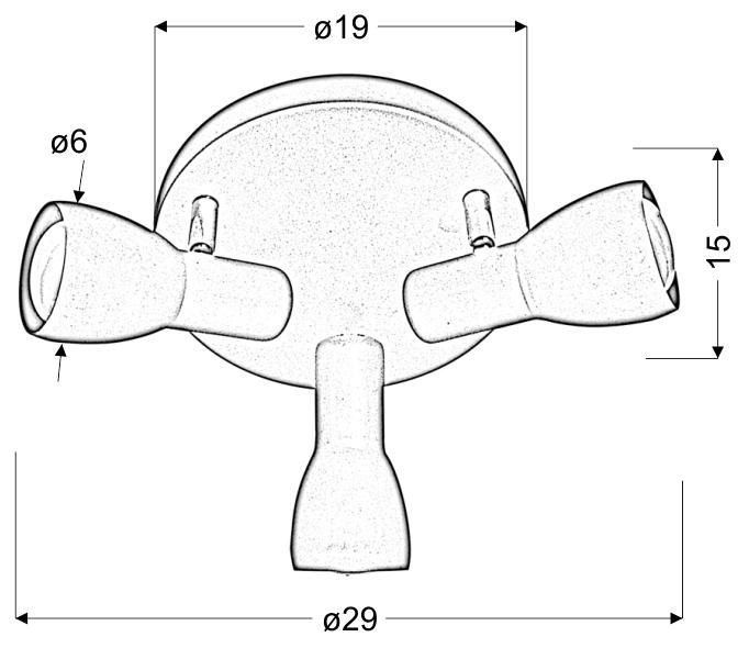 Picardo plafon 3x40W E14 czarny matowy zdjęcie 4