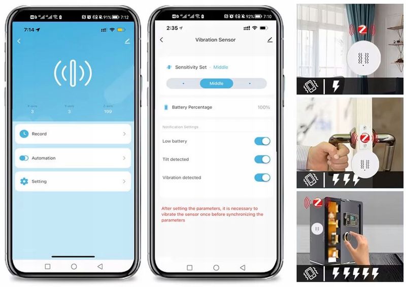 Czujnik Wibracji Inteligentny Sensor Drgań Detektor ZigBee TUYA Smart Life zdjęcie 5