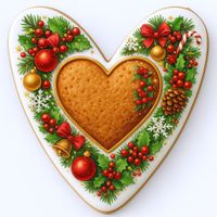 CIASTKO LUKROWANE SERCE ROZ.S BOŻE NARODZENIE RĘCZNIE ROBIONE