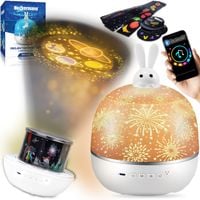 PROJEKTOR GWIAZD RZUTNIK NIEBA LAMPKA NOCNA LED GŁOŚNIK KOŁYSANKA KRÓLIK