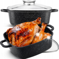 BRYTFANNA KAMIENNA non-stick nieprzywierająca 6,5 l GRANITOWA GĘSIARKA