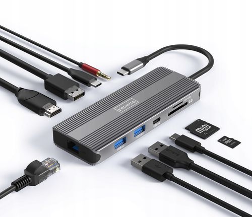 HUB USB-C Adapter 10w1 DisplayPort 1.4 HDMI 2.1 8K 4K 120Hz Display Port M1 na Arena.pl