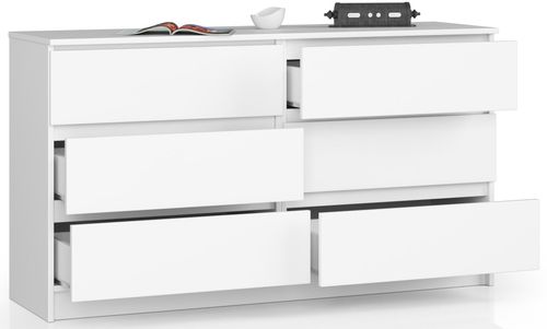 KOMODA K 140 cm 6 SZUFLAD PK BIAŁA na Arena.pl