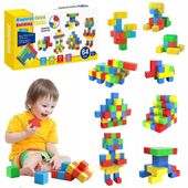 KLOCKI MAGNETYCZNE MONTESSORI 69 EL KOSTKI PIXELE MAGICUBE UKŁADANKA MAGNES