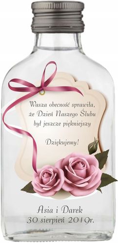 BUTELECZKI WESELNE Z NADRUKIEM UV 100ML - 20 szt. na Arena.pl