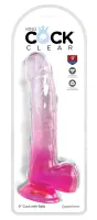 king cock clear model 9'' - przezroczysty anatomiczny z przyssawką 24,8 cm