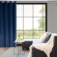 Zasłona na przelotkach welwetowa z diamencikami ARIADNA 140X250 granatowa