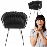 Krzesło z podłokietnikami czarne Tilo fotel wolnostojący Family Meble